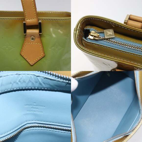 LOUIS VUITTON Monogram Vernis Houston Hand Bag Baby Blue M91005 - Picture 11 of 13